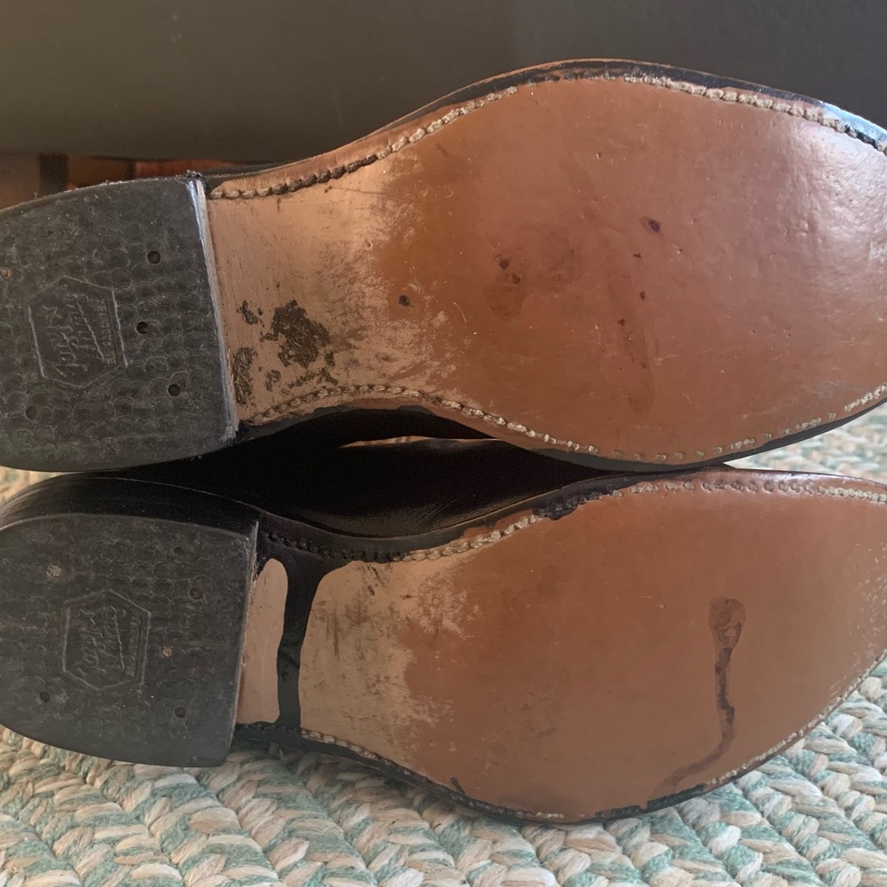 Tony Lama Brown and Black Cowboy Boots - Picture 6 of 6